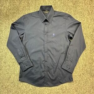 US Polo Assn Button Down Shirt Mens 15-15.5 32/33 Blue Slim Fit Excellent Solid